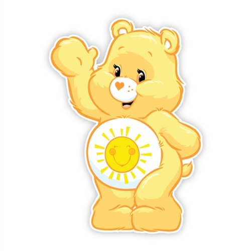 Walls 360 Peel & Stick Fabric Wall Decals: Care Bears Funshine Bear Wave (8.5 in x 12 in)