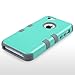 ULAK iPhone 5C Case, Shockproof Soft Silicone Rubber Hard Plastic Hybrid Heavy Duty Protection Kidproof High Impact Case Cover for Apple iPhone 5C-Glossy Mint/Grey