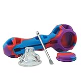 Silicone Smoking Spoon with metal stem One Pieces Assorted Color