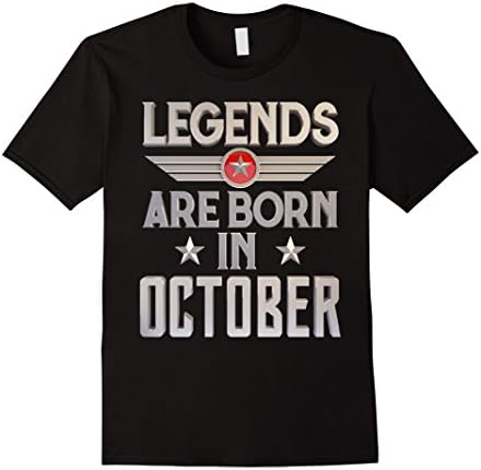Mens Legends are Born in October T-shirt Medium Black