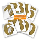 iSYFIX Gold Vinyl Numbers Stickers – 4 Inch Self