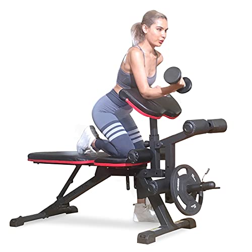 HARISON Adjustable Weight Bench with Leg Extension and Preacher Pad