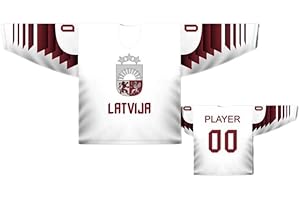 Generic Latvia Latvija 2019 Ice Hockey Jersey Custom Name and Number Sewn