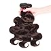 FASHION LADY Peruvian Body Wave Human Hair Bundles 3 Bundles Dark Brown Virgin Human Hair Extensions (16 18 20,Dark Brown Color 2)