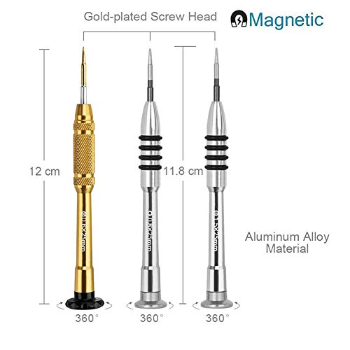 15 Pieces Cell Phone Repair Tool Kit for iPhone 7 - Complete Premium Opening Pry Tool Kits with Titanium Alloy Screwdriver Set for iPhone X/8/8 Plus,7plus, 6Plus/6S/6/5S/5/5C/4S/4/SE, iPod, iTouch