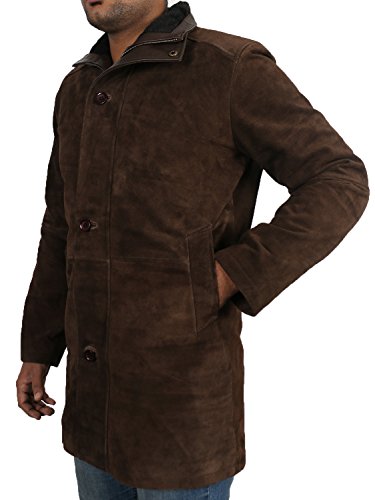 Laverapelle Men's Dark BlackSheriff Walt (Robert Taylor) Cow Suede Leather Coat - 1510774-1510774 - Extra Large