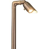 VOLT Innovator 12V Cast Brass Adjustable Path Light &amp; 2W 2700K LED Bulb | Low Voltage, Elevated Directional Light, Produces 150 Lumens of Warm White Light, Adjustable Glare Guard &amp; Knuckle