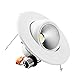 TORCHSTAR 6 Inch 10W Adjustable LED Recessed Downlight, Eyeball Retrofit Recessed Lighting, UL, Energy Star Listed Dimmable Recessed Ceiling Light, 5000K Daylight