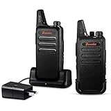Zeadio 400-470MHz Ultra-Thin Lightweight Walkie Talkie, 16-Channel Long Range License-Free Single Band Slim Two-Way Radio Belt Clip Integrated Antenna (Pair)