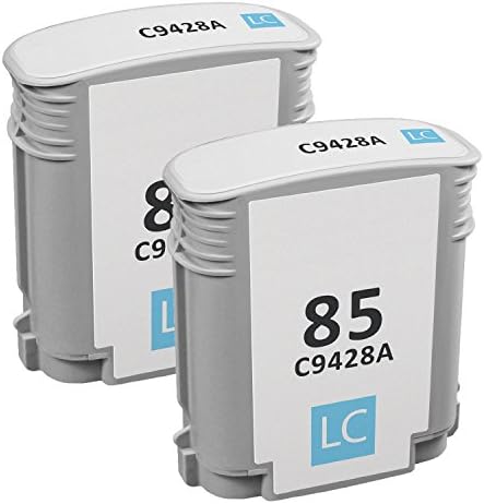 Office Mountain 2-Pack Remanufactured Light Cyan Ink Cartridges C9428A for HP Designjet 30 Designjet 130 series | Rated for 500 pages