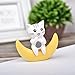 Neko 5pcs Miniature Cats in Boxes & Crescent Moon Figurines - Micro Garden Landscape Ornament Decorations – Cute Lucky Cat DIY Figures for Crafts and Home Decor