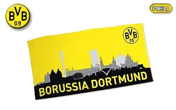 Bvb 09 Borussia Dortmund Velourstuch Skyline 150 X 75 Cm