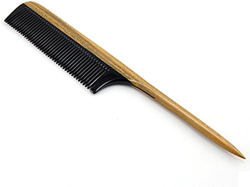 Modocomb Charm Handmade Natural Green Sandal Wood Comb Pointed tail comb OX Horn Comb Health 8.2x1.36 inch
