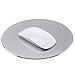 NewBull Metal Aluminum Mouse Pad, Smooth Surface Hard Mouse Mat Waterproof Double Side for Office and Gaming (Round Silver)