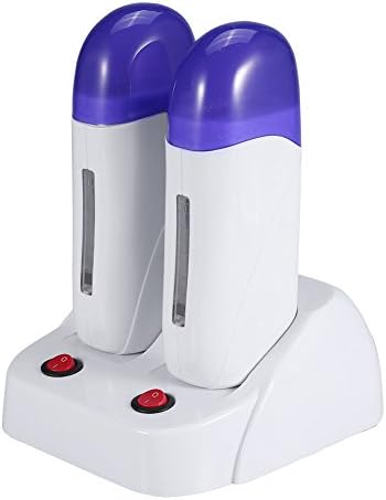 Depilatory Roll On Wax Heater Roller Waxing Cartridge Hair Removal Epilator Hot (Double Waxing Heaters - US Plug 110 V.)