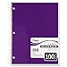 Mead Spiral Notebook, College Ruled, 1 Subject, 100 Sheets, Assorted Colors (06622)