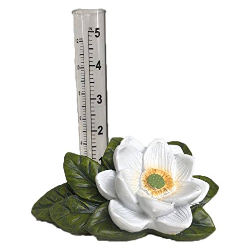 The Crabby Nook Lotus Flower Rain Gauge Garden Outdoor Decor