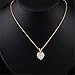 YAZILIND 18K Gold Plated Chain Link Necklace White Zircon Heart Pendant Jewelry