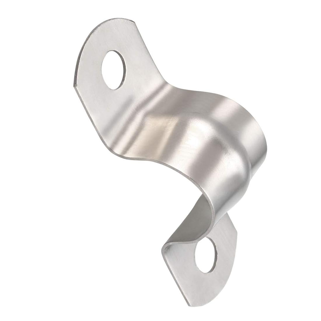 TOP-VIGOR 8Pcs 16mm(0.6") Rigid Pipe Strap, 2 Holes 304 Stainless Steel Tension Tube Clip Clamp for Fixing Tube Pipe Wire