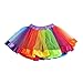Women’s 5 Layered Tulle Dancing Running LED Light Up Tutu Skirts Ballet Pettiskirt (Pink)
