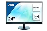 AOC e2470swhe 24-Inch Class LED-Lit Monitor, Full HD 1080p, 5ms, 20M:1 DCR, VGA/HDMI, VESA, Narrow Bezel
