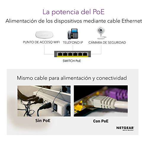 Netgear-GS108PP-Switch-Gigabit-con-8-Puertos-PoE-Switch-ethernet-PoE-de-123W-actualizable-Switch-PoE-Montaje-sobremesa-o-Bastidor-Caja-de-Metal
