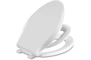 CCBELLO CCBELLA Elongated Toilet Seat with Built-In Potty Training Seat，Toilet Seat for Kids and Adults: 2-in-1 Potty Training, Easy Installation, Quiet Closing, Non-Slip,Stain-Resistant, White 18.5”