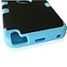 iPod Touch 5 Case, iPod Touch 6 Cases, NOVPEAK 3 Layer Hard and Soft Hybrid Armor Defender Sports Combo Case with Screen Protector for iPod Touch 5th Gen & iPod Touch 6th Generation (Black/Blue)