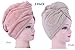 IvyMei (2pack) Microfiber Hair Towel,Quick Dry Head Towel Wrap,Shower Cap, Absorbent Hair Turban,Dry Hair Cap,Pineapple Hair Wrap,Fluffy Hair Towel Fleece Head Towel for Curly Long Hair(Pink+Khaki)