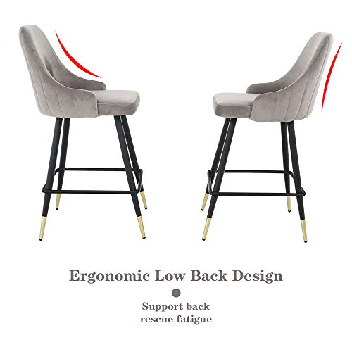 Velvet Counter Stools Set of 4 Upholstery Barstools Bar Stools