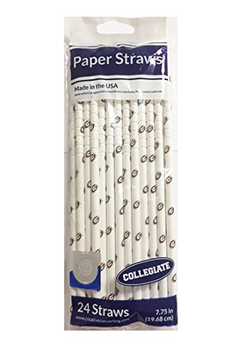 Perfect Stix NCAA Straws- Georgia 24ct NCAA Disposable Paper Straws, Georgia Bulldogs (Pack of 24)