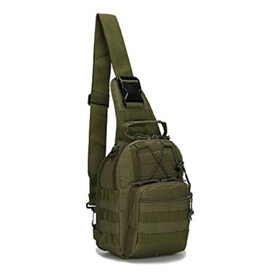 Ocamo Tactical Canvas Chest Packs Military Cross Body Shoulder Bag Sling Backpack Rucksack for Outdoor Sport Travel