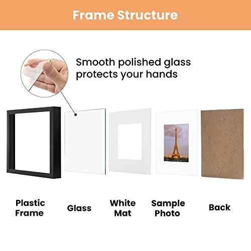 upsimples 12x12 Picture Frame Set of 3,Display Pictures 8x8 with Mat or