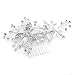 Mariell Bridal Hair Comb for Brides with Freshwater Pearl, Hand-Painted Enamel Leaves & Austrian Crystals