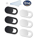 Webcam Cover Webcam Cover Slide 0.027in Ultra Slim Privacy Cover fits Echo Spot Laptop Desktop PC Macboook Pro iMac Mac Mini Computer with 2pc Cleaning Cloths,Strong Adhensive (6 Packs)