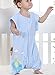Nine States Baby Sleep Bag Cotton Wearable Blanket,Sleep Bag with Feet,Detachable Long Sleeves,Blue,Medium