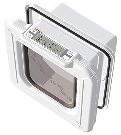 PetMate 80872 Cat Mate ELITE Microchip zeit- schaltuhrgest Katzentüre, weiß