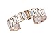 AUTULET 18mm Luxury Ceramic Link Watch Strap Replacement in Two Tone Rose Gold and White Solid Stainless Steel