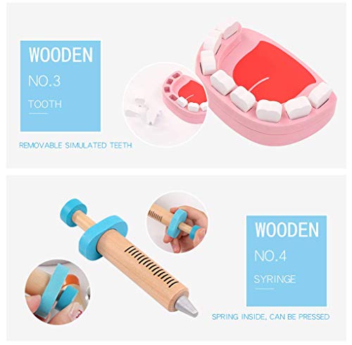 Quality Simulation Bag Medicine BoxChildren's Wooden Quality Simulation Bag Medicine Box Baby Home Simulation Doctor Injection Toy Gift Bag Medicine Kit Baby Simulation Doctor Injection Toy Gift - Thumbnail 5