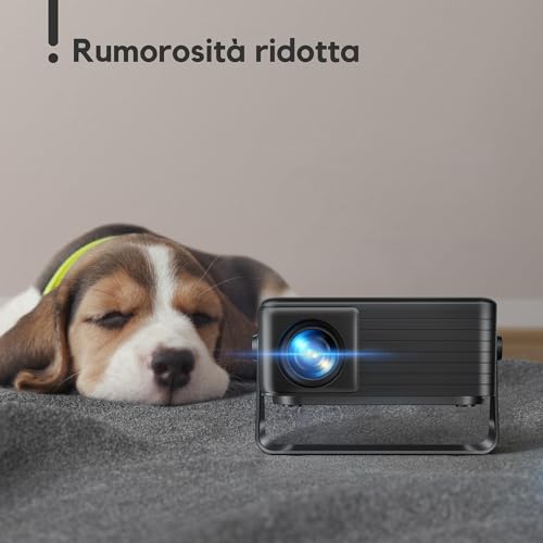Mini Projector, AKIYO O1 Portable Projector 15000 Lumens, 2026 Upgraded 4K Video Projector Support Full HD 1080P, Car Keystone, 50% Zoom, 360° Rotatable for Phone/TV Stick/HDMI/USB/TF, Black