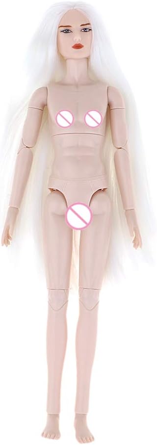 T TOOYFUL 20 Joints Ancient Male Doll Body Part With White Hair For 1/6 BJD Doll Accs