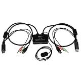 StarTech.com 2 Port DisplayPort Cable KVM Switch with Audio & Remote Control - 2560x1600 @60Hz- USB Powered - Dual Port DP USB KVM Switch (SV211DPUA)