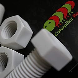 5x White Hexagon Head Screws Polypropylene