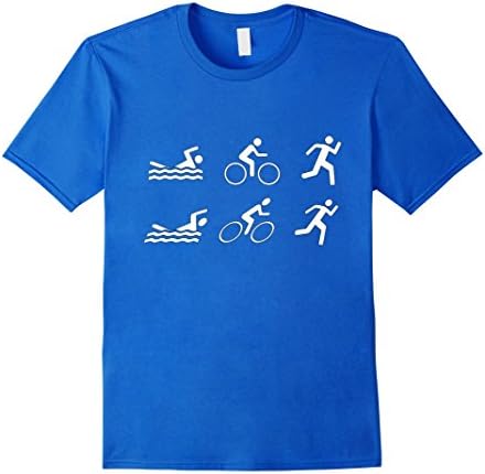 Mens Triathalon Swim Bike Run Getting Faster T Shirt Small Royal Blue