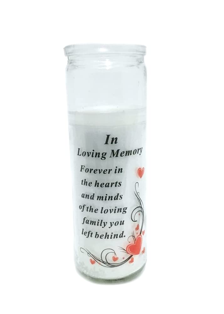 David Fischhoff - in Loving Memory Glass Jar Memorial Wax Candle with Verse Graveside Grave Ornament