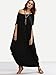 Verdusa Women's Boho One Off Shoulder Caftan Sleeve Harem Maxi Dress Black XS