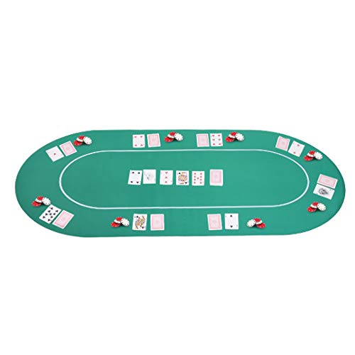 Soozier 71"x36" Rubber 8 Player Oval Non-Slip Poker Table Top Mat with Carry Bag - Thumbnail 2