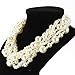 utop JNF Large Big Pearl Necklace and Earring Set Multi Strand Pearl Necklace Costume Jewelry Chunky Pearls Necklaces for Women (white pearls)