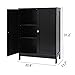 Iwell Bathroom Floor Storage Cabinet with 2 Adjustable Shelf, 6 Heights Available, Free Standing Kitchen Cupboard, Wooden Storage Cabinet with 2 Doors, Office Furniture, Black