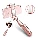 Selfie Stick - 321OU Wireless Bluetooth Mini Selfie Stick Extendable Monopod with 360 Degree Led Fill Light and Mirror for iPhone Samsung Nexus LG Android IOS Cellphones (Rose Gold)